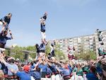 Actuació castellera amb motiu de la Diada de Sant Jordi