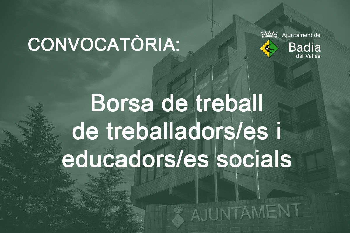 Procs selectiu per a la constituci duna borsa de treball de treballadors/es i educadors/es socials