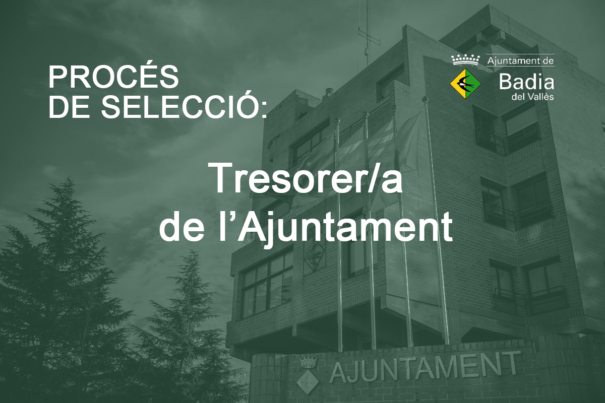 Procs de selecci per proveir, mitjanant comissi de servei, el lloc de treball de tresorer/a de l'Ajuntament