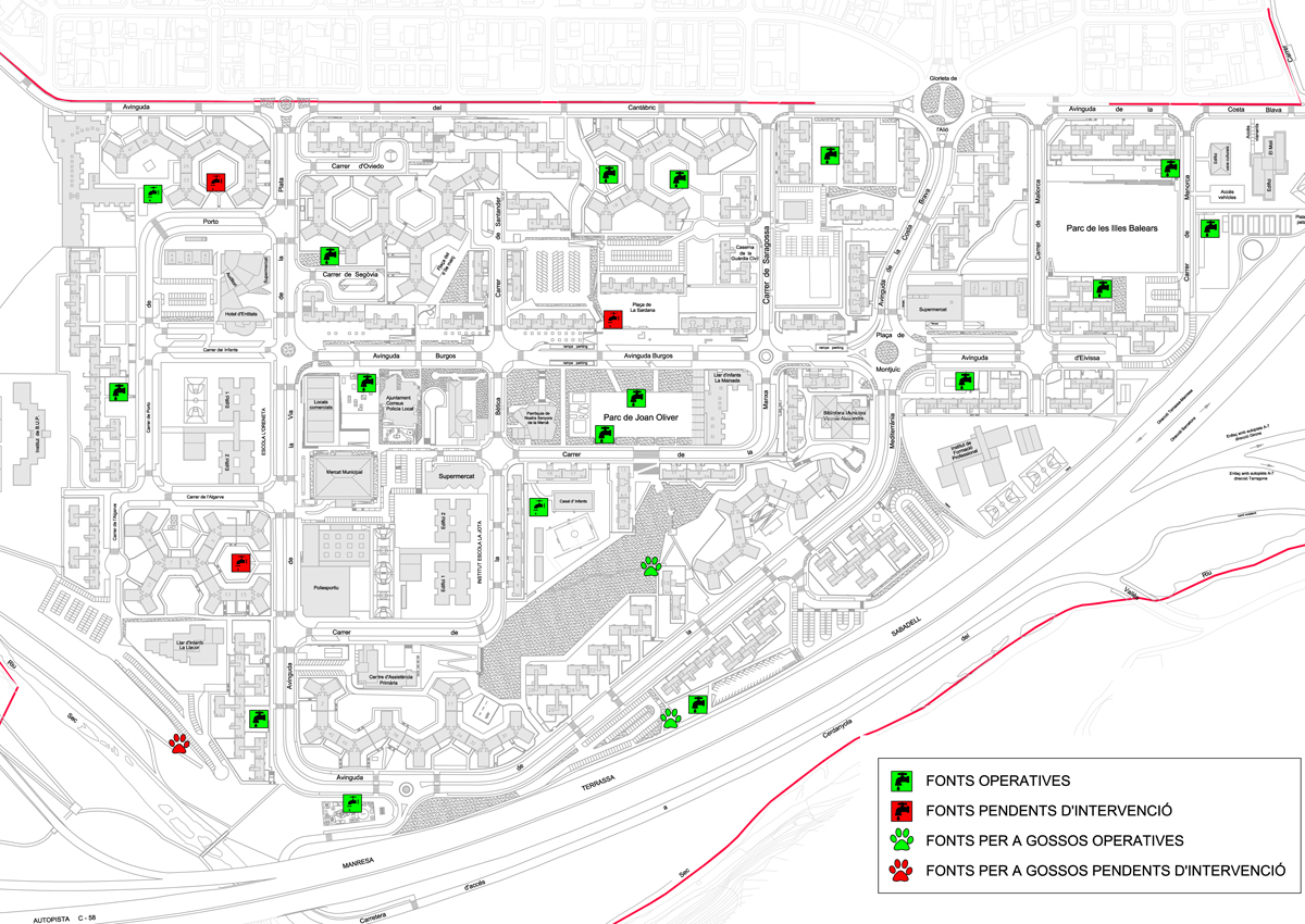 Estat de les fonts a Badia el 2 d'agost de 2024