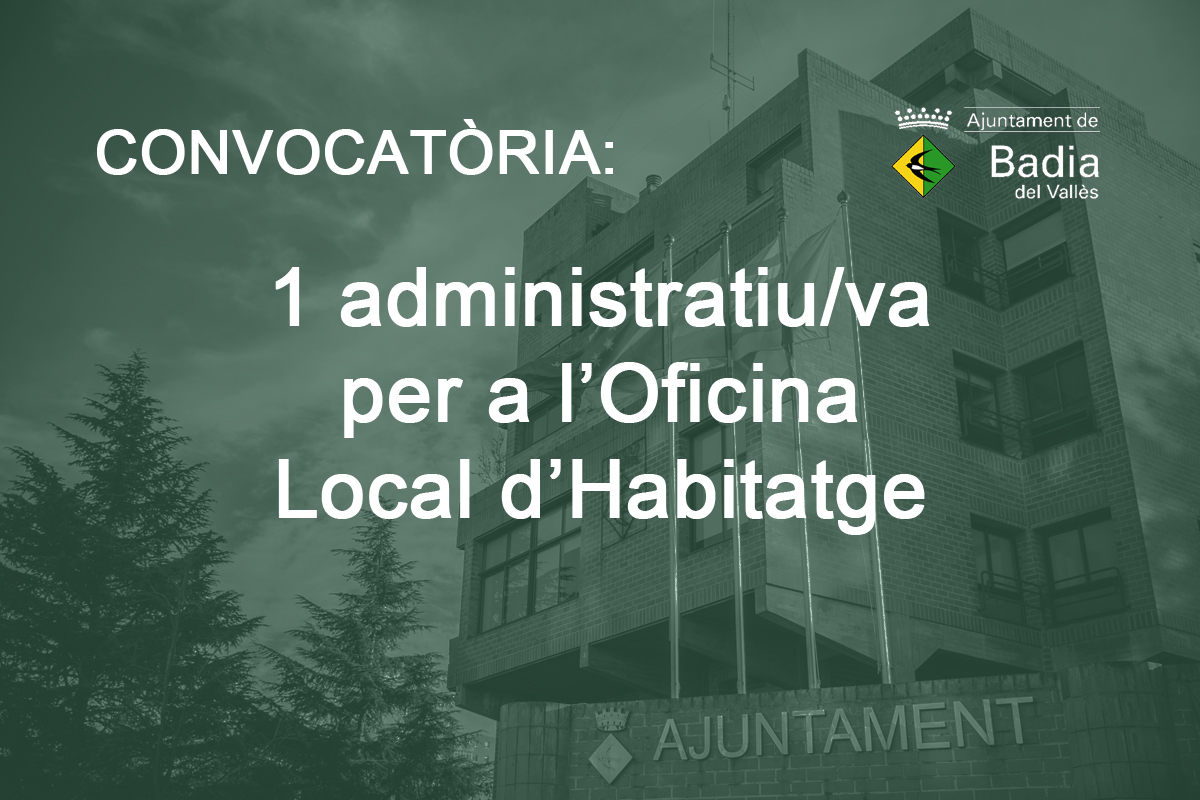 Convocatria per a la cobertura definitiva d'una plaa d'administratiu/va