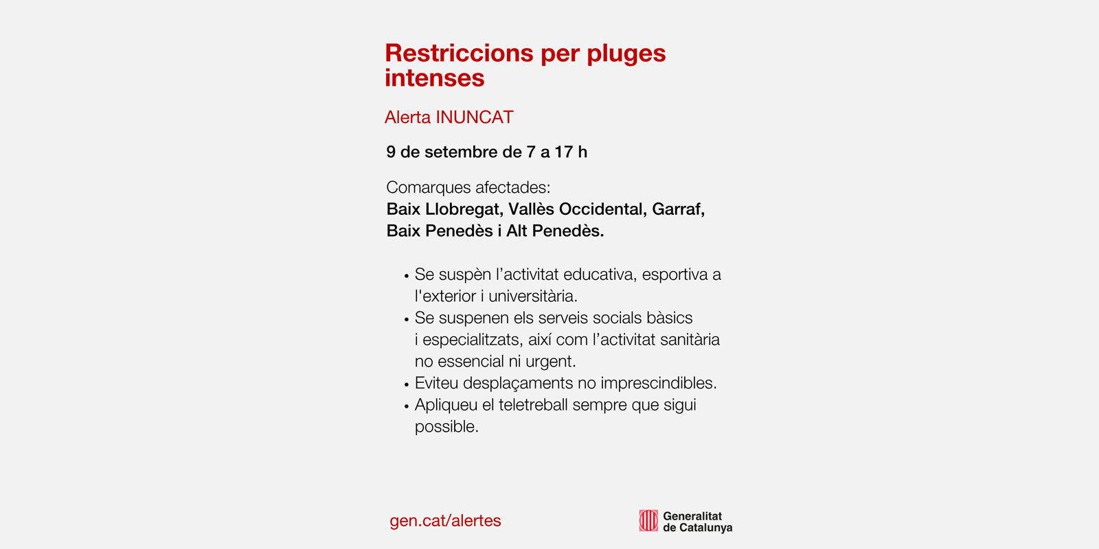 Avís de restriccions Avís de restriccions