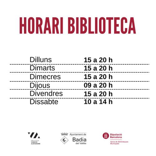 Horari Biblioteca hivern 2024