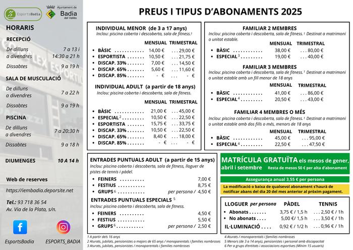 Preus i activitats 2025 - 1